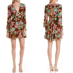 Saloni Pia Velvet Devore Dress Paradise Azalea